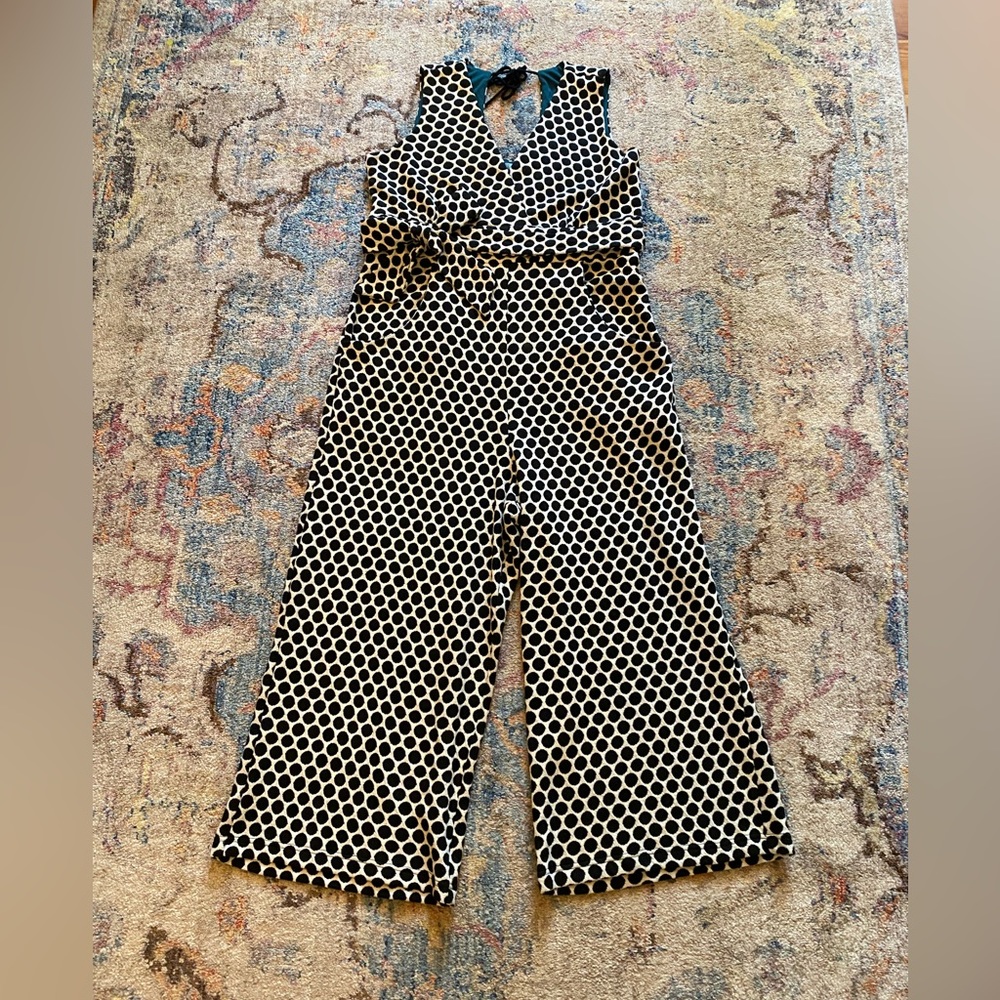 Eva Franco Black and White Polka Dot Jumpsuit Anthropologie XL - Picture 3 of 13